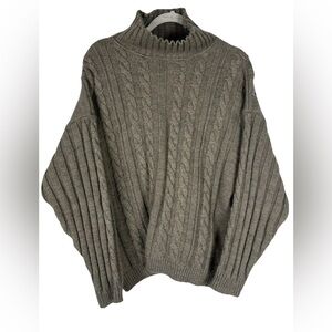 Oxbow Skerry Wool Cable Knit Gray Sweater‎ 81102 Ski Womens Size M